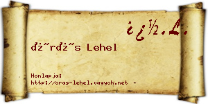 Órás Lehel névjegykártya